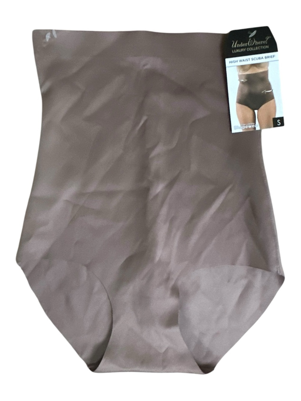 Under Where?* Luxury Collection High Waist Scuba Brief Dark Brown  Small • NWT